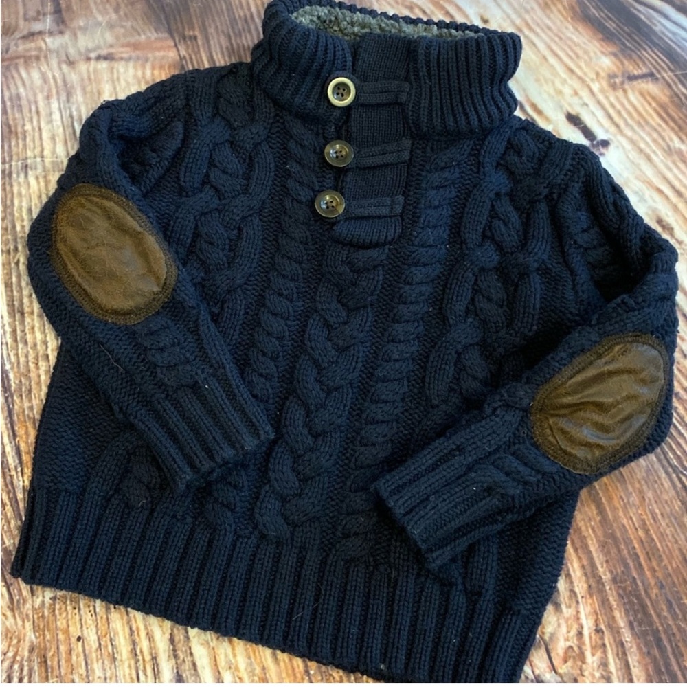 Baby gap cable knit navy blue sweater sz 18-24mo